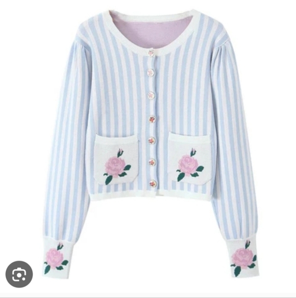 For Love And Lemons Sweaters - NWT For Love & Lemons Rose Striped Cardigan Size Small